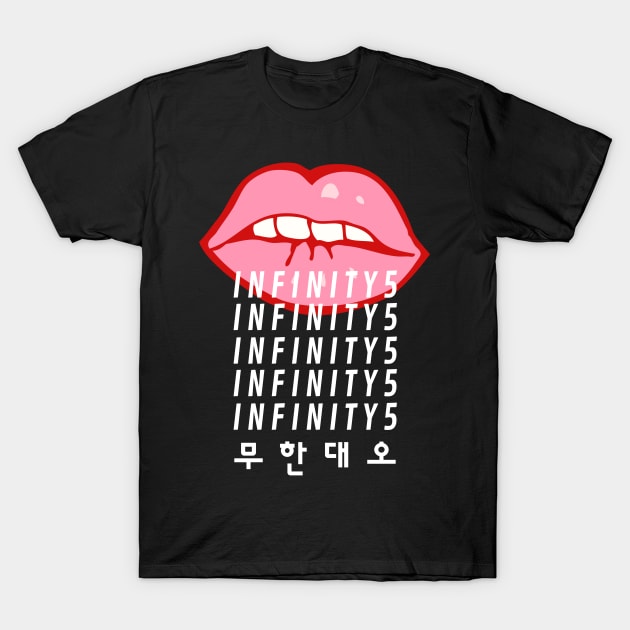 Pink Lips Korean Pop Group T-Shirt by wapix